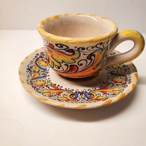Vibrant Yellow and Orange Decorative Ceramics with Intricate Patterns